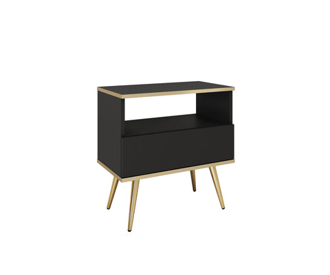 INSTALLATION SERVICE FOR PHANTOM FURNITURE Oro S54 Nightstand in Black with Gold Legs