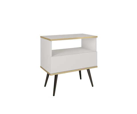 INSTALLATION SERVICE FOR PHANTOM FURNITURE Oro S54 Nightstand in White with Black Legs