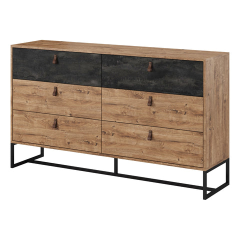 INSTALLATION SERVICE FOR PHANTOM FURNITURE Dark Dresser 154 - Cabinet with Six Storage Drawers