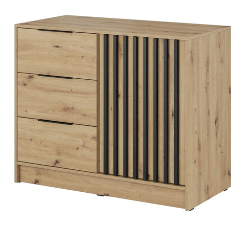 INSTALLATION SERVICE FOR PHANTOM FURNITURE Nelly K2 Chest of Drawers – Artisan Oak / Black Slats