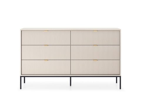 INSTALLATION SERVICE FOR PHANTOM FURNITURE Nova Dresser Cashmere- A Fusion of Modern Elegance and Practical Storage - Cashmere with Black Frame and Gold Handles