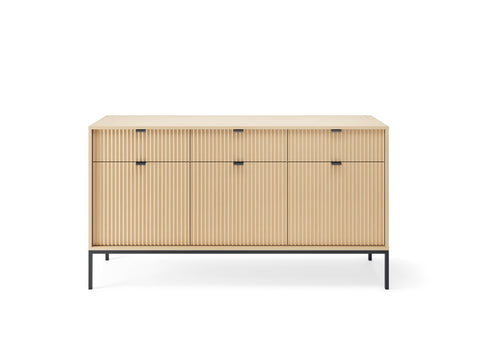 [HFP-001-2534] INSTALLATION SERVICE FOR PHANTOM FURNITURE Nova Dresser Vincenz’s oak- Modern Design with Three Door and Three Drawers
