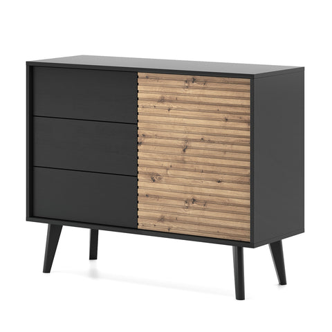 [HFP-001-2559] INSTALLATION SERVICE FOR PHANTOM FURNITURE Willow Chest of Drawers - Scandic Style whit One Push to Open System Doors and Three Drawers