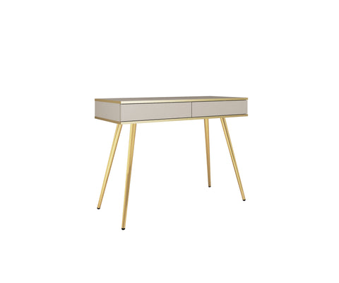 [HFP-001-2573] INSTALLATION SERVICE FOR PHANTOM FURNITURE Oro T102 Vanity Table – Beige with Gold Legs