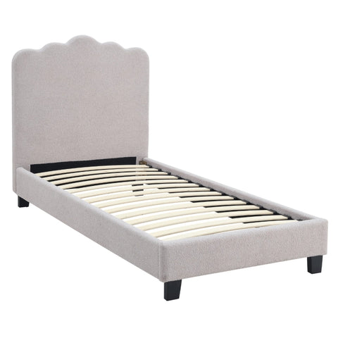 INSTALLATION SERVICE FOR PHANTOM FURNITURE Elite CRATER Boucle Single Bed with Colour Options- 90 x 200 cm - Grey