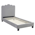 INSTALLATION SERVICE FOR PHANTOM FURNITURE Elite CRATER Velour Single Bed with Colour Options- 90 x 200 cm - Grey