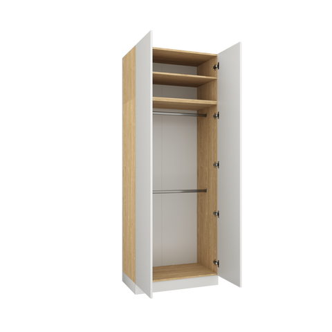 INSTALLATION SERVICE FOR PHANTOM FURNITURE Sleep Varia Two-Door Wardrobe – 90 cm – Oiled Oak / White Gloss