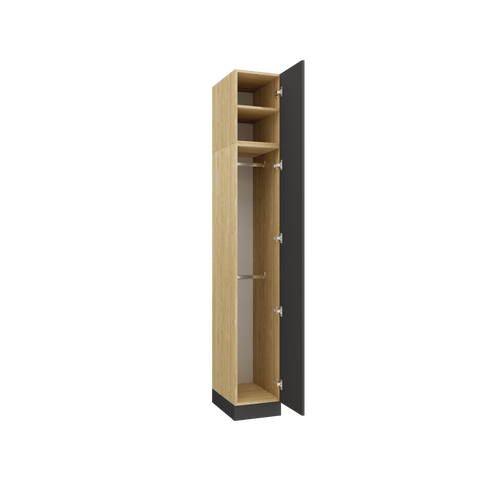 INSTALLATION SERVICE FOR PHANTOM FURNITURE SLEEP VARIA Single-Door Wardrobe 35 cm with Hanging Rails – Oiled Oak / Graphite
