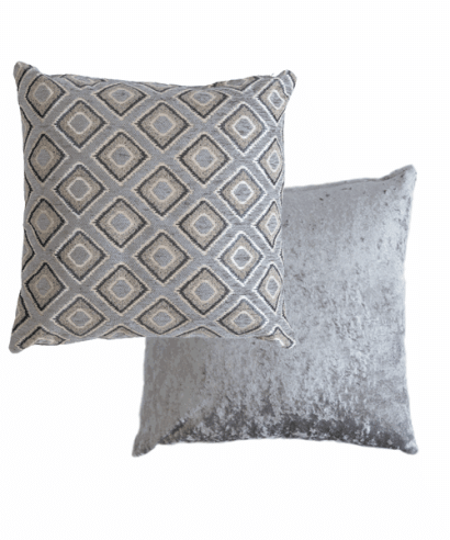 Nevada Collection – Geometric Jacquard Cushion Cover in Silver