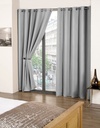 Essential Blackout Collection – Woven Blackout Eyelet Curtains in Grey