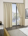 Essential Blackout Collection – Woven Blackout Pencil Pleat Curtains in Beige
