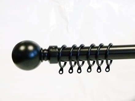 [CP120BLK] Continental Collection - Extendable Curtain Pole in Black (120-210cm)