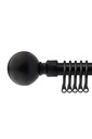 Sphere - Extendable Curtain Pole in Matt Black (with rings)