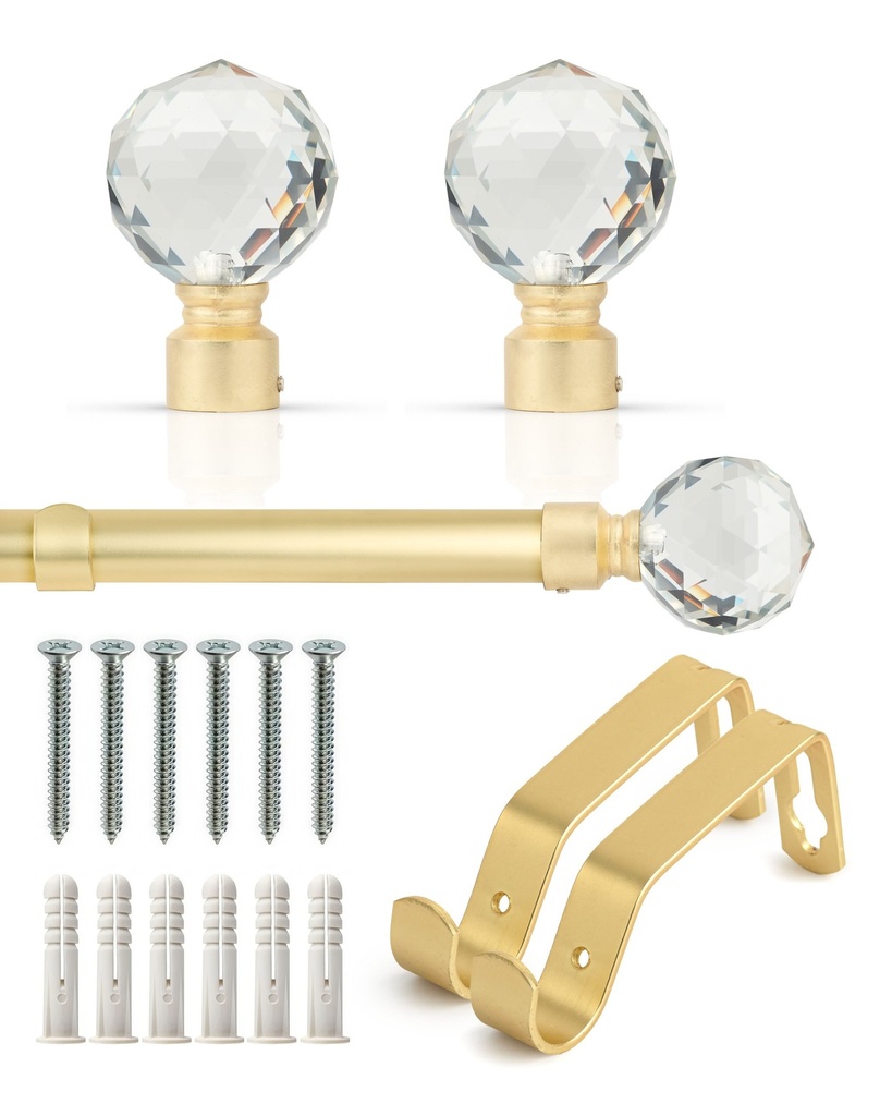 [CRYP120MGD] Cristalla - Extendable Curtain Pole in Gold (120-210cm)
