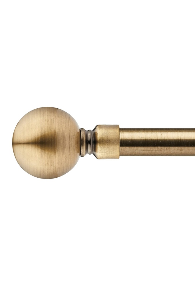 [BAL120BRA] Sphere - Extendable Curtain Pole in Antique Brass (120-210cm)