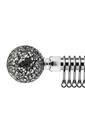 Mirrored - Extendable Curtain Pole in Chrome (With rings)