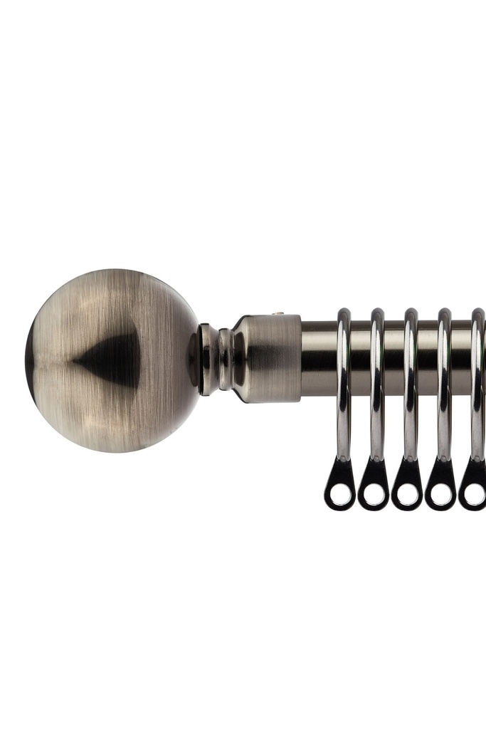 [BALR120BSK] Sphere - Extendable Curtain Pole in Black Silk (with rings) (120-210cm)