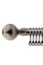 Sphere - Extendable Curtain Pole in Black Silk (with rings)