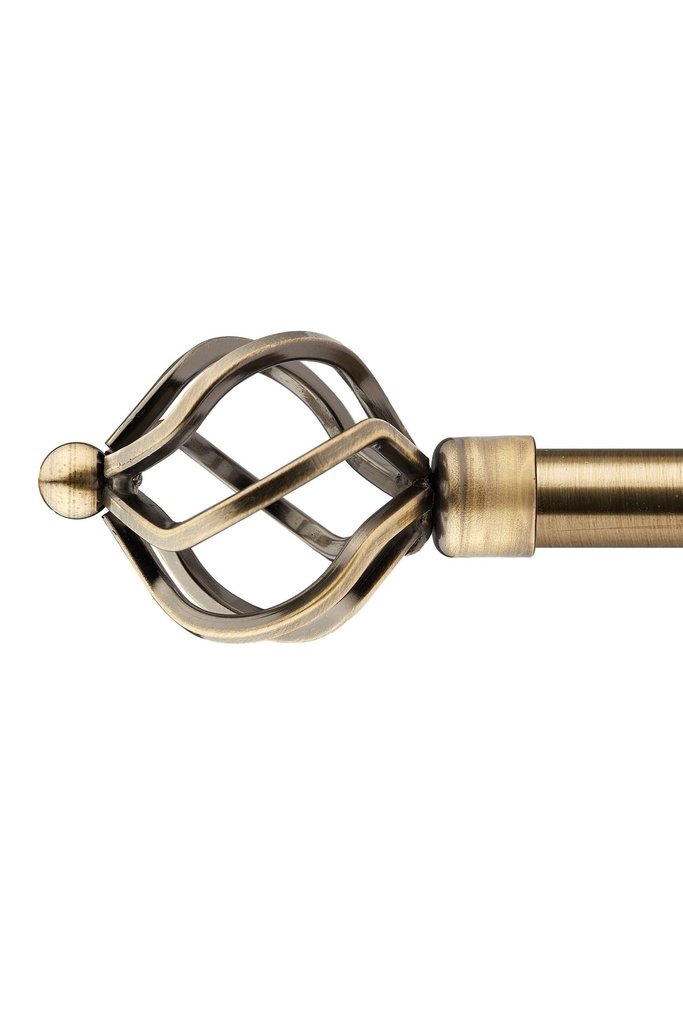 [BIRD120BRA] Cage - Extendable Curtain Pole in Antique Brass (120-210cm)