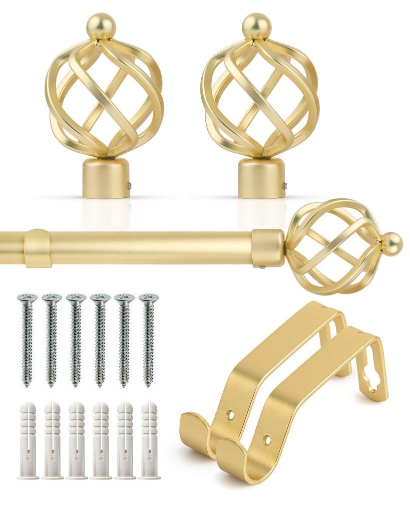 [BIRD120MGD] Cage - Extendable Curtain Pole in Gold (120-210cm)