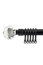 Cristalla - Extendable Curtain Pole in Matt Black (With rings)