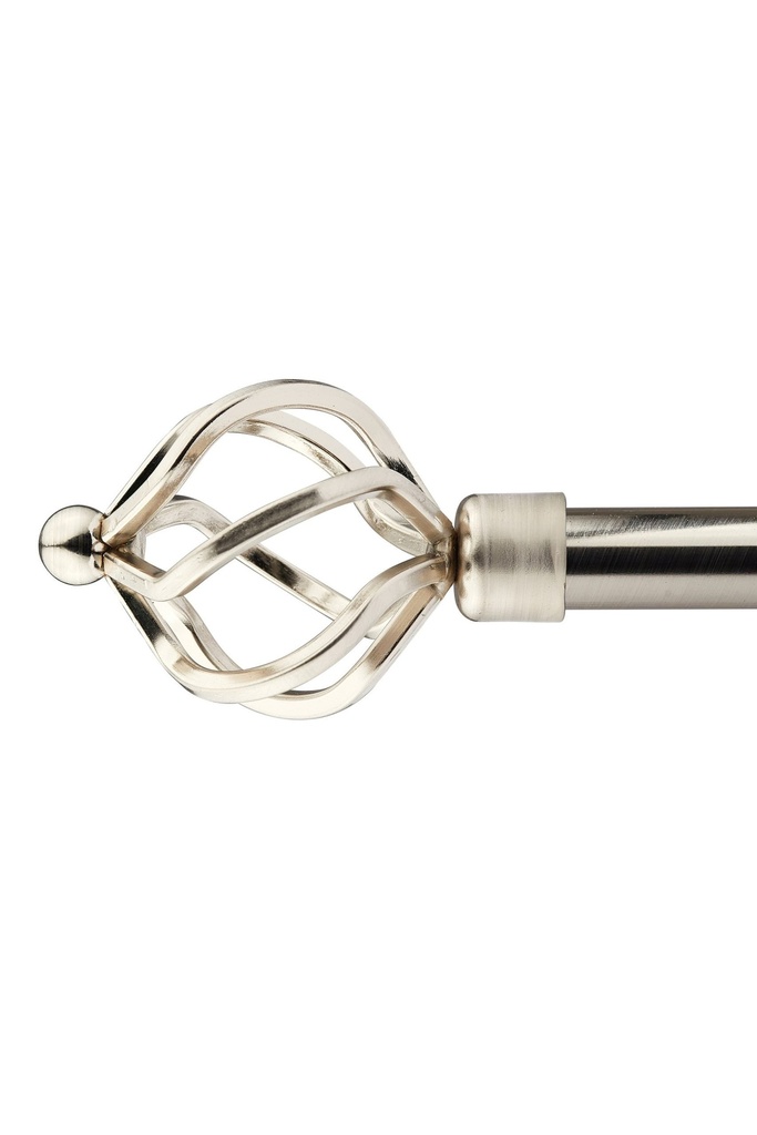 [BIRD120BSIL] Cage - Extendable Curtain Pole in Brushed Silver (120-210cm)
