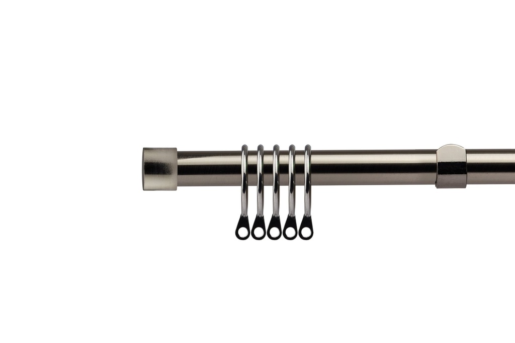 [FULLR120BSK] Fenton - Extendable Curtain Pole in Black Silk (With rings) (120-210cm)