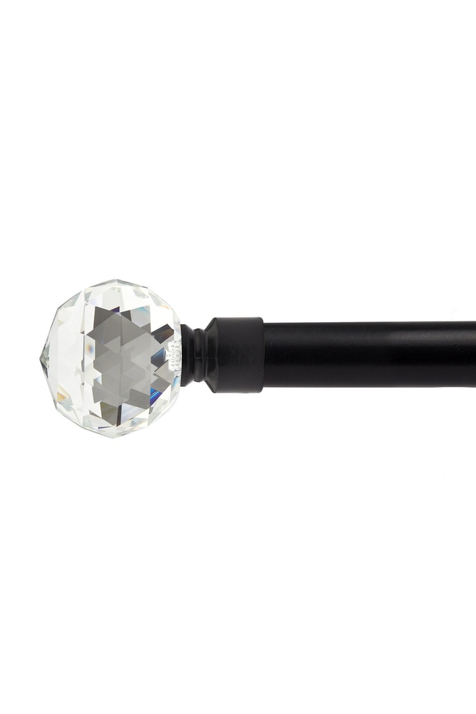 [CRYP120MAT] Cristalla - Extendable Curtain Pole in Matt Black (120-210cm)