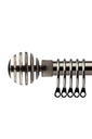 Geneva - Extendable Curtain Pole in Black Silk (With rings)