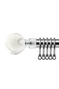 Mineral - Extendable Curtain Pole in Brushed Silver (With rings)