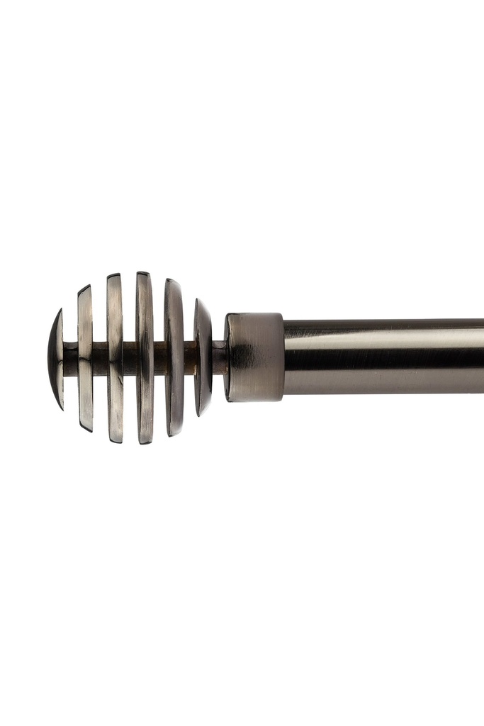 [METP120BSK] Geneva - Extendable Curtain Pole in Black Silk (120-210cm)