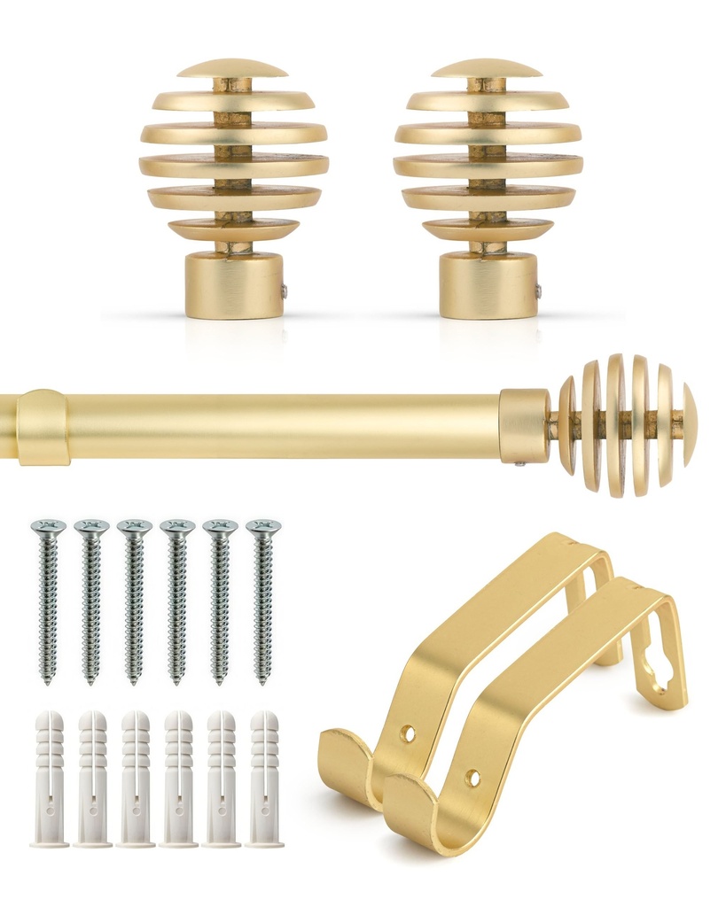 [METP120MGD] Geneva - Extendable Curtain Pole in Gold (120-210cm)