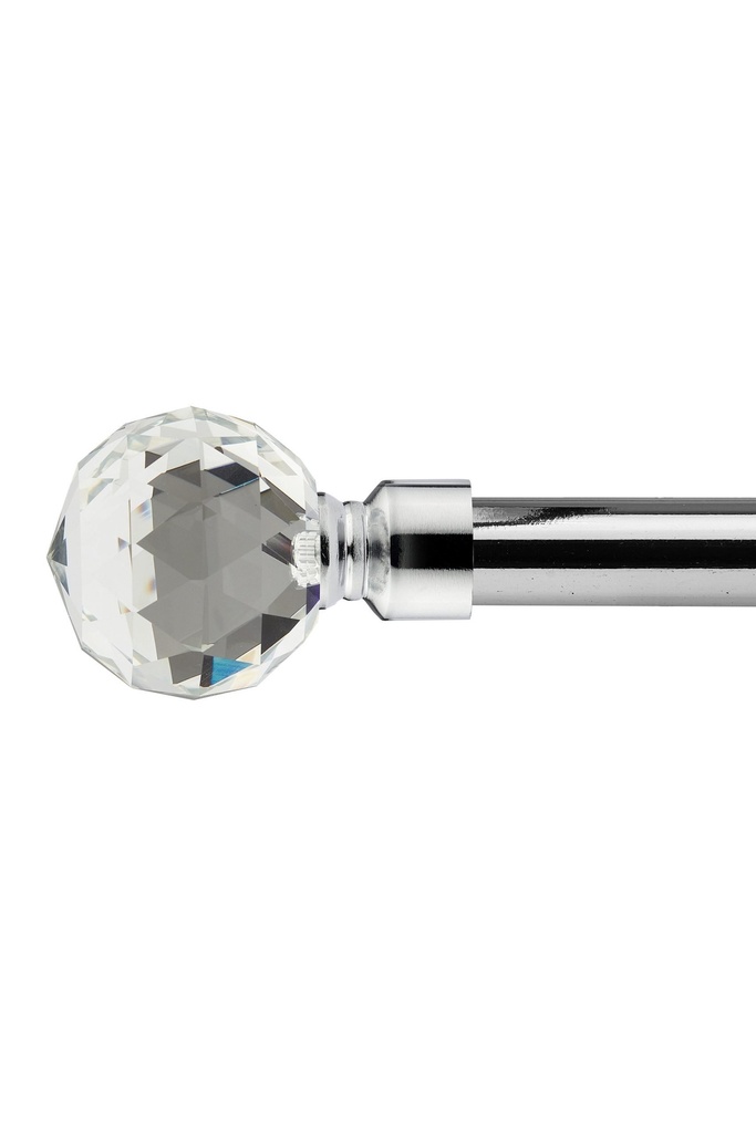 [CRYP120CHR] Cristalla - Extendable Curtain Pole in Chrome (120-210cm)