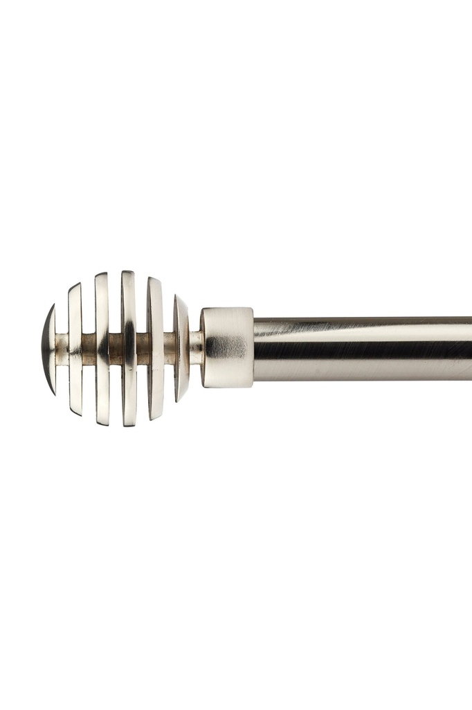 [METP120BSIL] Geneva - Extendable Curtain Pole in Brushed Silver (120-210cm)