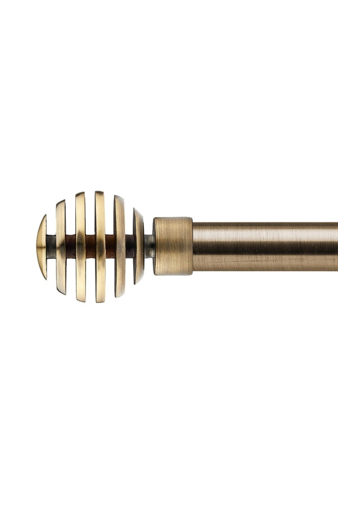 [METP120BRA] Geneva - Extendable Curtain Pole in Antique Brass (120-210cm)