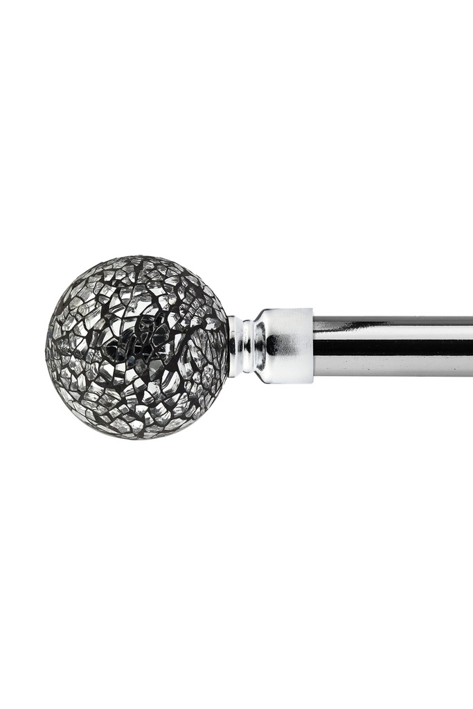 [CUTP120CHR] Mirrored - Extendable Curtain Pole in Chrome (120-210cm)