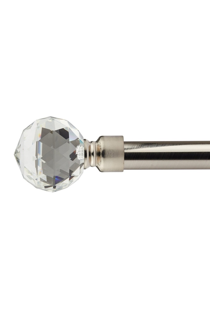 [CRYP120BSIL] Cristalla - Extendable Curtain Pole in Brushed Silver (120-210cm)