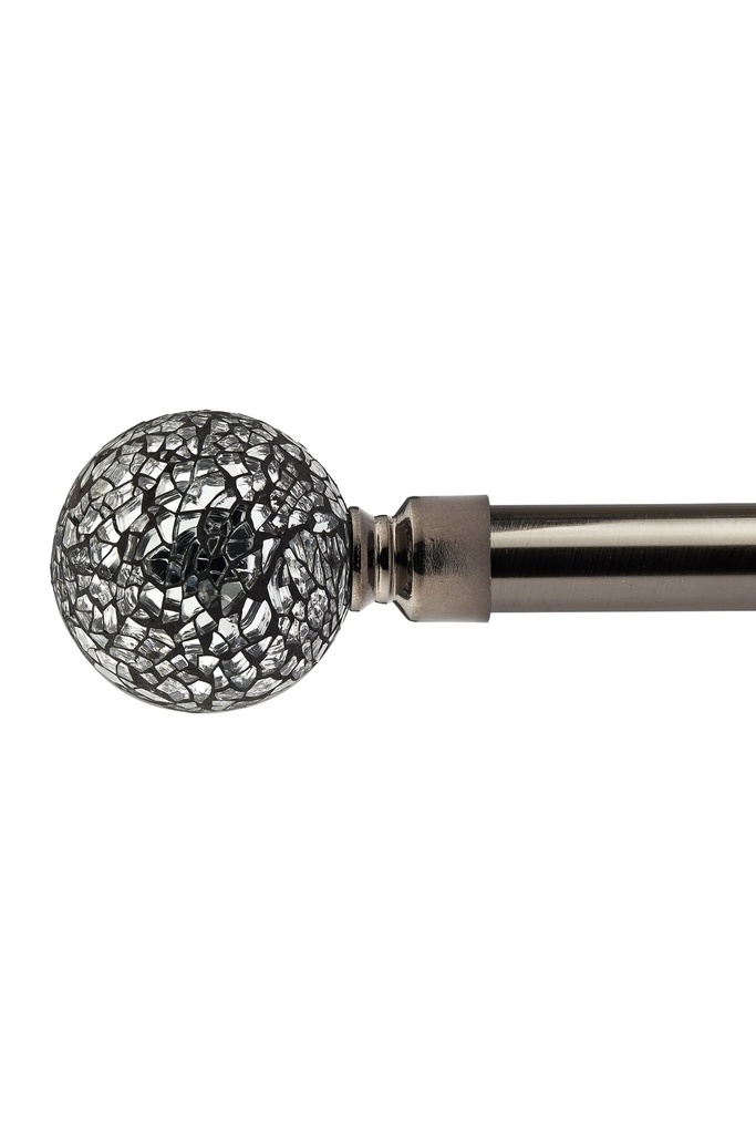 [CUTP120BSK] Mirrored - Extendable Curtain Pole in Black Silk (120-210cm)