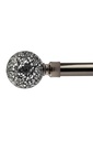 Mirrored - Extendable Curtain Pole in Black Silk