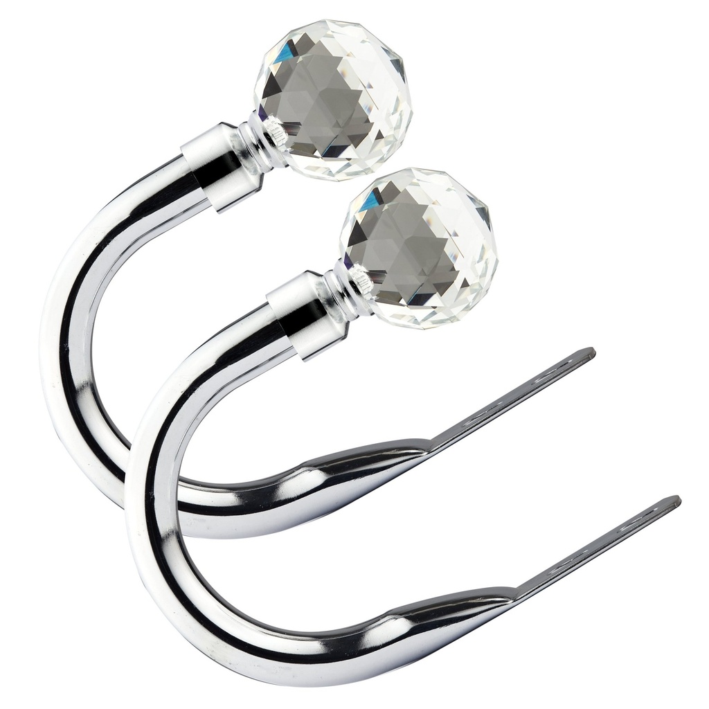 [CRYHHDBCHR] Cristalla - Hold Backs in Chrome (Pair)