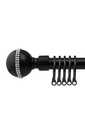 Bejeweled - Extendable Curtain Pole in Matt Black (With Rings)
