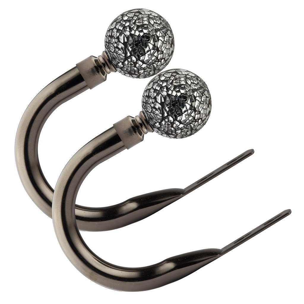 [CUTHHDBBSK] Mirrored - Hold Backs in Black Silk (Pair)