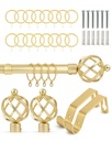 Cage - Extendable Curtain Pole in Gold (with rings)