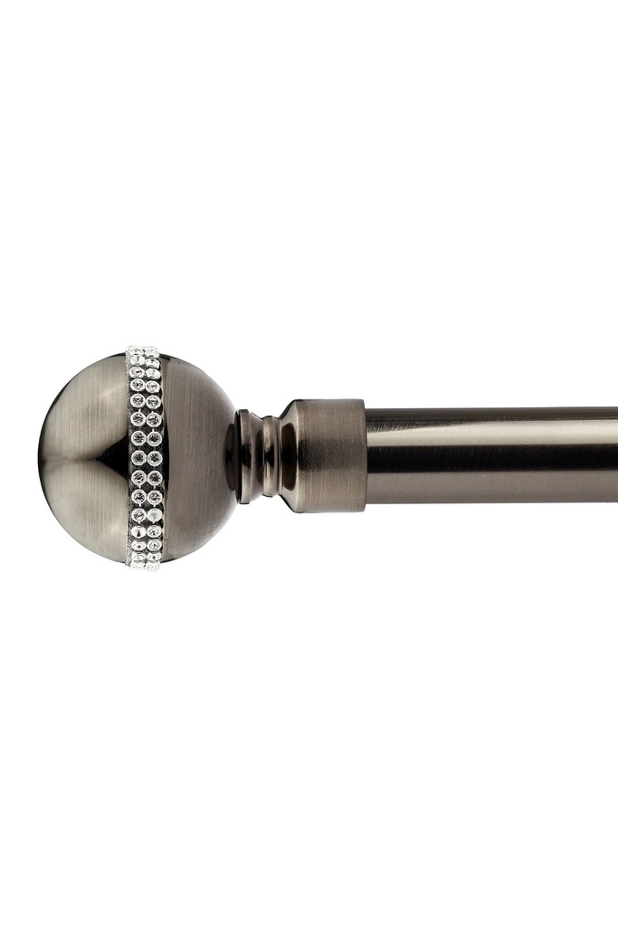 [BLI120BSK] Bejeweled - Extendable Curtain Pole in Black Silk (120-210cm)