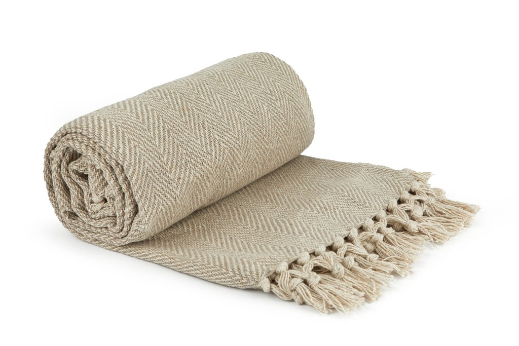 [HER5060NAT] Hartley Recycled Cotton Throw in Natural (50x60" (127x152cm))