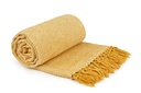 Hartley Recycled Cotton Throw in Ochre