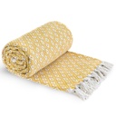 Stockholm Recycled Cotton Throw in Ochre