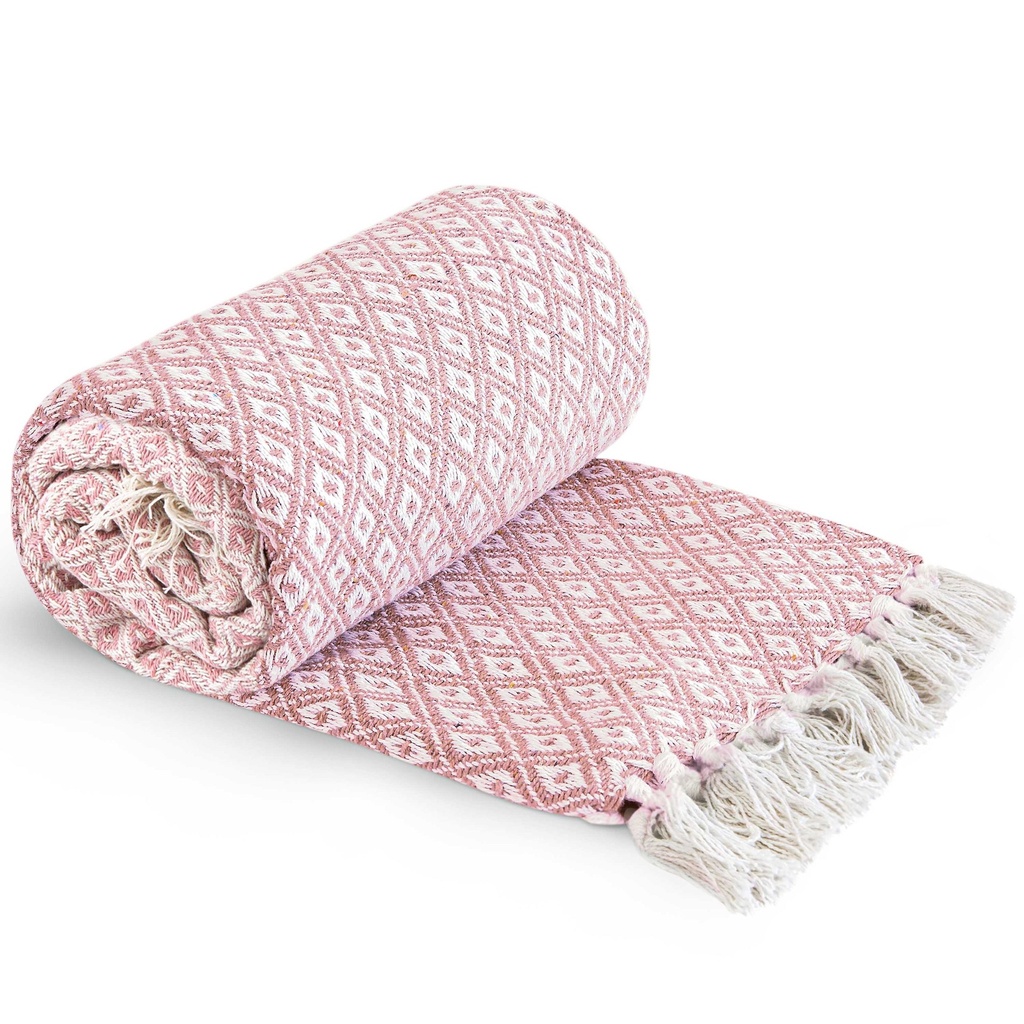 [CAS9100BLUS] Stockholm Recycled Cotton Throw in Blush Pink (90x100" (228x254cm))