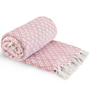 Stockholm Recycled Cotton Throw in Blush Pink
