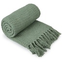 Waffle Recycled Cotton Throw in Pistachio